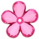 Perles Fleurs fushia transparent 2.1 cm les 10