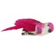 Perruche Fushia en plumes sur pince 6 cm les 2