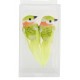 Perruches Vert Anis en plumes sur pince 6 cm les 2