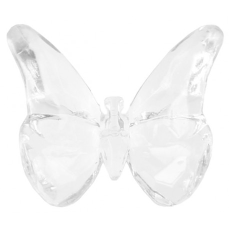 Perle papillon transparent 2 cm les 10