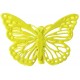 Papillon jaune en metal sur pince les 4 double Papillon