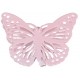 Papillon rose en metal sur pince les 4 double Papillon