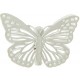 Papillon ivoire en metal sur pince les 4 double Papillon