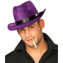 Chapeau Borsalino Violet en Velours Homme