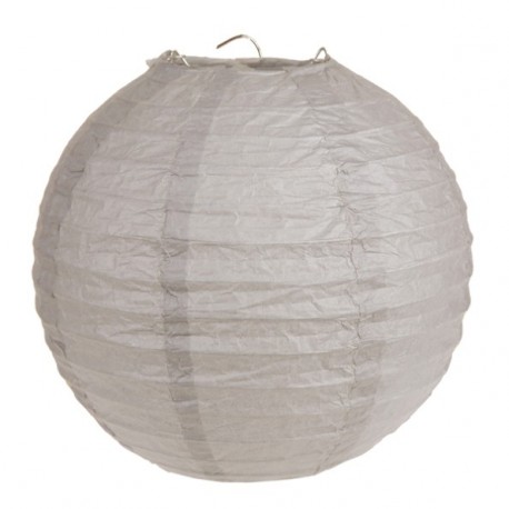 Lanterne boule chinoise papier taupe 30 cm les 2