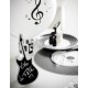 Marque Table Guitare Ardoise Blanc en bois 20 cm