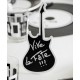 Marque Table Guitare Ardoise Blanc Paillete 20 cm