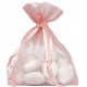 Sachet à dragées organdi saumon les 10