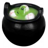 Bougie chaudron Halloween avec yeux, vert