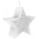 Bougie étoile flocon de neige blanc argent 7 cm