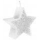 Bougie étoile flocon de neige blanc argent 7 cm
