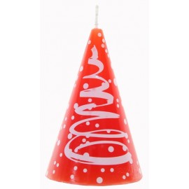 Bougie Sapin de Noël Rouge Blanc 7.5 cm