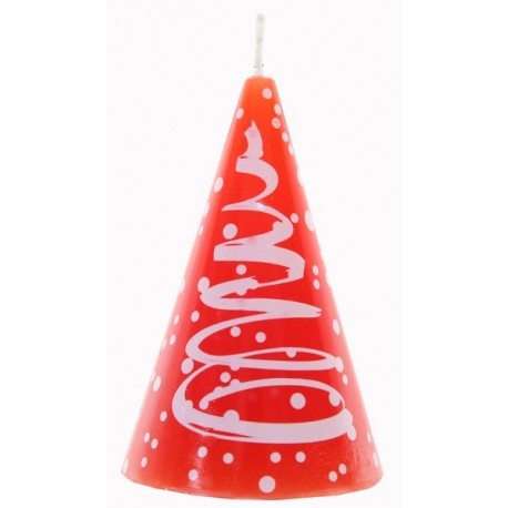 Bougie Sapin de Noël Rouge Blanc 7.5 cm