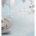 Chemin de table tulle argent pailleté 5 M