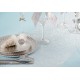 Chemin de table tulle argent paillete 