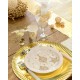 Assiette Flocon de neige or carton ivoire deco noel ivoire or