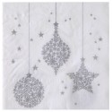 Serviettes de table Flocon de neige argent papier blanc cassé les 20