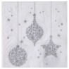 Serviettes de table Flocon de neige argent papier blanc cassé les 20