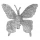 Papillon Argent pailleté sur pince les 4