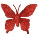 Papillon rouge pailleté sur pince les 4