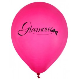 Ballons Glamour fuchsia noir 23 cm les 8