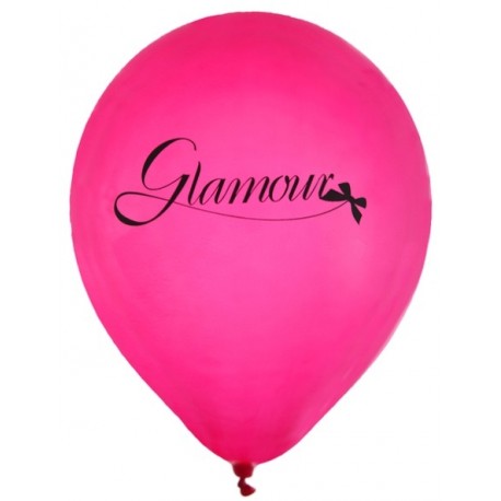 Ballons Glamour fuchsia noir 23 cm les 8