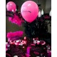Ballons Glamour Fuchsia Noir 23 cm les 8