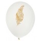 Ballons plume ivoire or 23 cm les 8