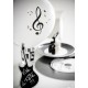 Ballons notes de musique blanc noir 23 cm les 8