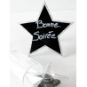 Marque table ardoise étoile argent pailleté 15 cm