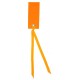 Marque place rectangle orange avec ruban satin les 12