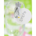 Oiseaux Argent Pailletés sur Pince 4 cm les 2