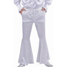 Déguisement Pantalon Disco Blanc Paillettes Homme Deluxe