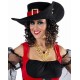 Chapeau Mousquetaire Noir Velours Chic Deluxe Adulte 