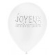 Ballon joyeux anniversaire blanc noir 23 cm les 8