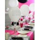 Ballon "joyeux anniversaire" blanc noir 23 cm les 8