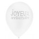 Ballon joyeux anniversaire blanc noir 23 cm les 8