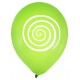 Ballons spirale vert blanc 23 cm les 8