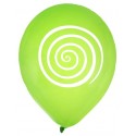 Ballons spirale vert blanc 23 cm les 8