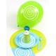 Ballon spirale vert blanc 23 cm les 8