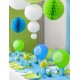 Ballons spirale vert blanc 23 cm les 8