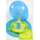 Ballon spirale turquoise blanc 23 cm les 8