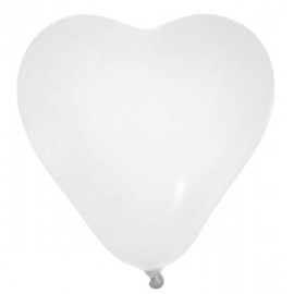 Ballon Coeur Blanc 25 cm les 8 Ballon Forme Coeur Latex