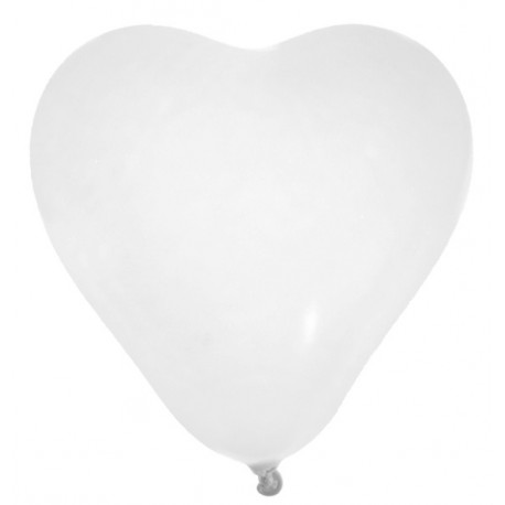 Ballon Coeur Blanc 25 cm les 8 Ballon Forme Coeur Latex