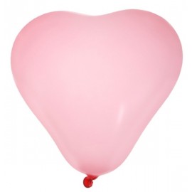 Ballons coeur rose 25 cm les 8