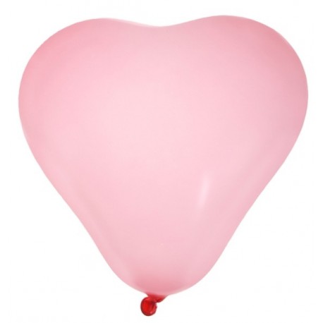 Ballons coeur rose 25 cm les 8