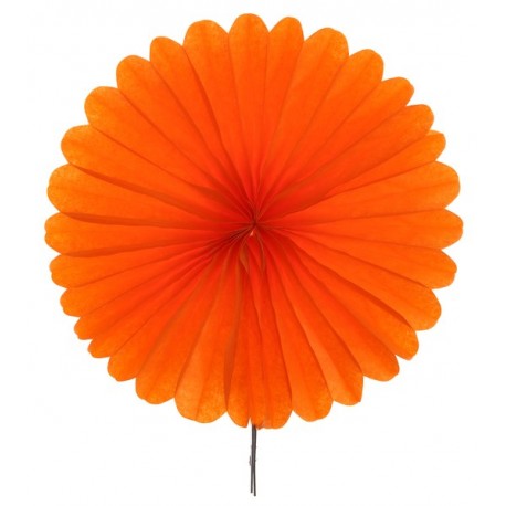 Eventail papier orange 20 cm les 2