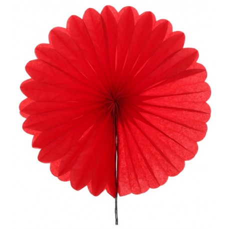 Eventail papier rouge 20 cm les 2