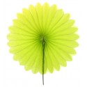 Eventails papier vert anis 20 cm les 2