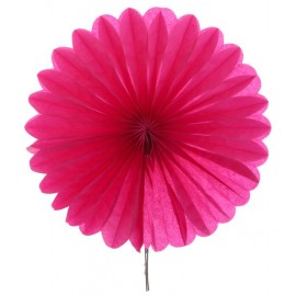 Eventail papier fuchsia 20 cm les 2